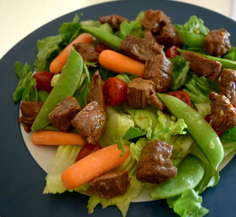 Steak Bites over Salad